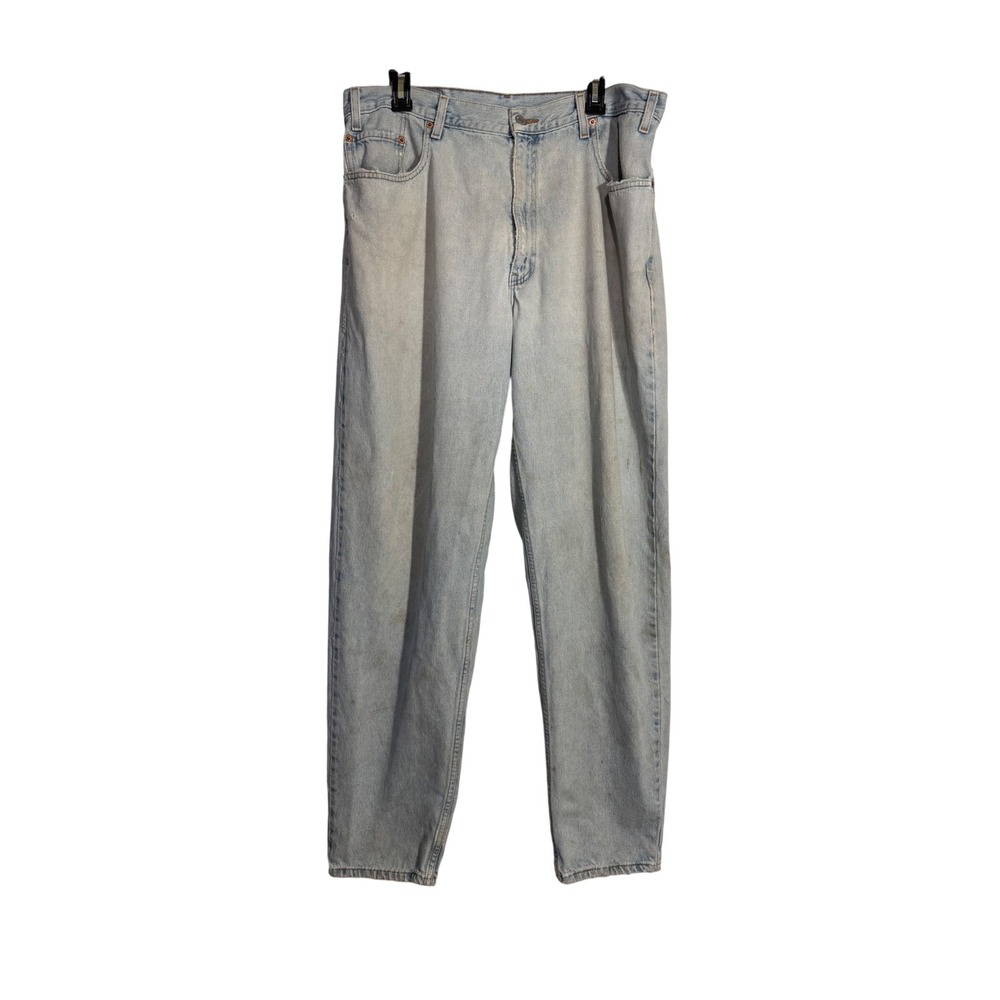 Levis 560 Loose Fit Jeans Mens 38x34 Light Wash Distressed Stains Thrashed Denim